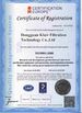 Porcellana Dongguan Klair Filtration Technology Co., Limited Certificazioni